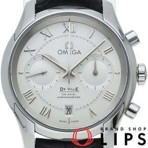 OMEGA 드빌 아워비전 코액시얼 크로노그래프 42mm 431.13.42.51.02.001 박스 보증서 포함 SS/가죽 남성용 시계 실버 폴리싱 완료 최상급 컨디션 [중고]