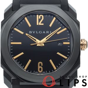 寶格麗 Octo Ultra Nero 腕錶 41mm BGO41S/102581，附錶盒、保固卡，不鏽鋼錶殼/橡膠錶帶，男士腕錶，黑色，成色極佳 [全新]