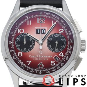Carl F. Bucherer Heritage BiCompax Annual Hometown Edition Watch, Limited Edition of 188 Pieces Worldwide, Beijing 10803.081/00.10803.08.92.88, Warranty Card, Stainless Steel/Rubber Strap, Men's Watch, Burgundy, Polished, Excellent Condition [Used]