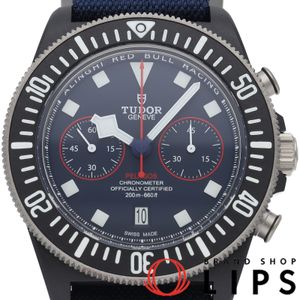 Tudor Pelagos FXD Chronograph Alinghi Red Bull Racing Pelagos M25807KN-0001 Men's Watch, Blue, Excellent Condition, with Box and Warranty Card, Carbon/Nylon Strap, Brand New