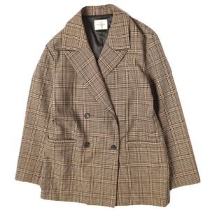 Demi-Luxe BEAMS 20AW Double-breasted Check Tailored Jacket 68-16-0196-594 38 BROWN BEIGE Glen Check Outerwear [Used] [Demi-Luxe BEAMS]