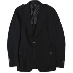 GUCCI Epaulet Wool Gabardine Tailored Jacket, Size 46R, Black, 2-Button Outerwear [Used] [GUCCI]