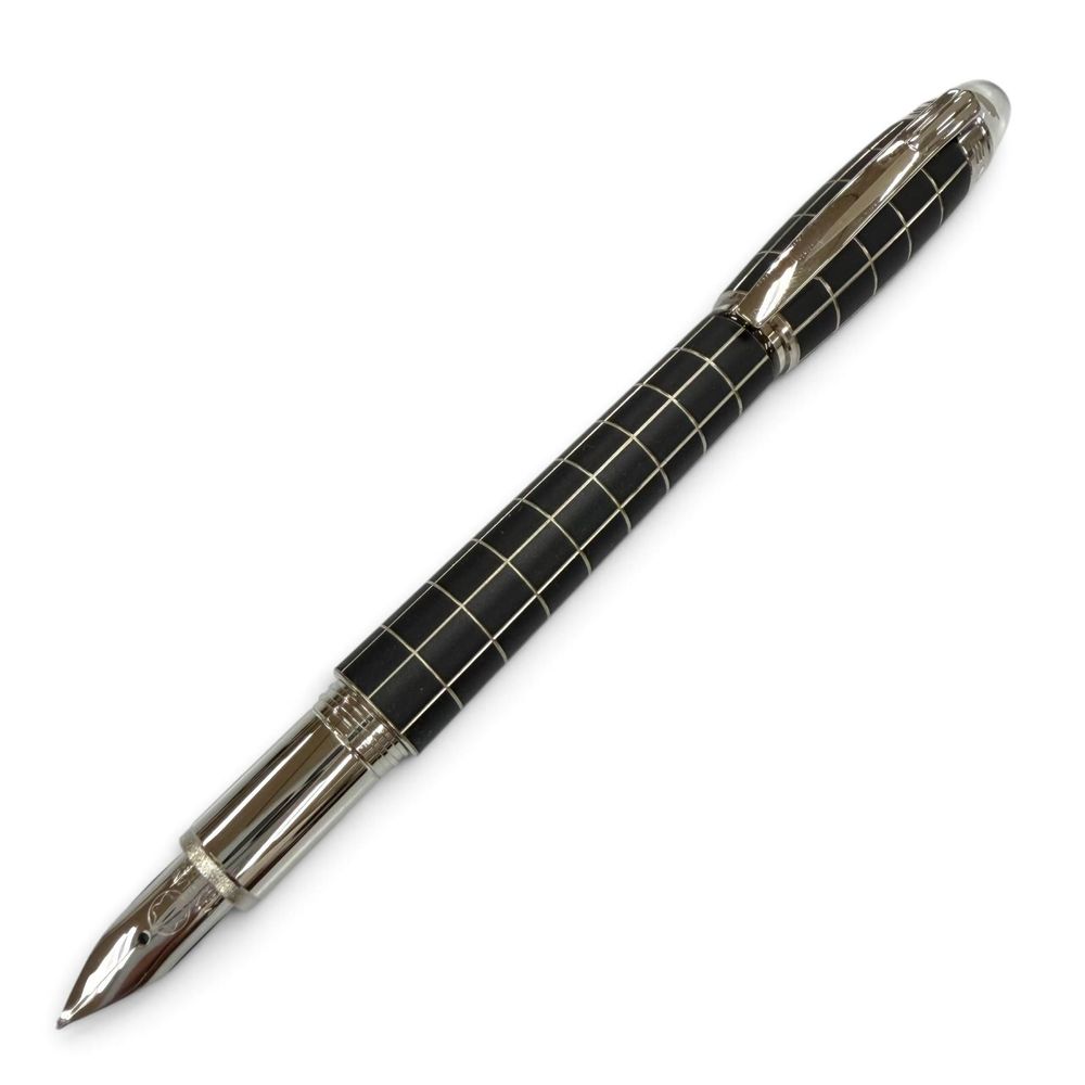 品相極佳 ▼MONTBLANCStarwalker 橡膠鋼筆，14K 金筆尖（M），白色星形飾面，啞光黑/銀色飾面，德國製造，男士款。
