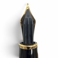 極美品□MONTBLANC モンブラン マイスターシュテュック ペン先14K Mニブ ホワイトスター 万年筆 ブラック ゴールド 西ドイツ製 メンズ