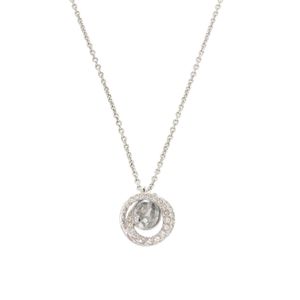 Like New Swarovski Generation Metal Crystal Silver Pale Blue Necklace 1665 [Used] SWAROVSKI