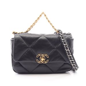 [Pre-owned] Chanel CHANEL Shoulder Bag 19 Dixneuf Matelassé Combination Hardware 2WAY AS1160 Black Lambskin (Sheepskin) CHANEL19 Matelassé 2-way Chain Shoulder Bag
