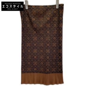 PLEATS PLEASE ISSEY MIYAKE PP72-JG814 브라운 플라워 플리츠 스커트 1 [중고]