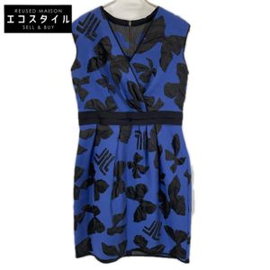 Lanvin Collection 2925320 藍色提花無袖中長連身裙，40 碼 [二手]