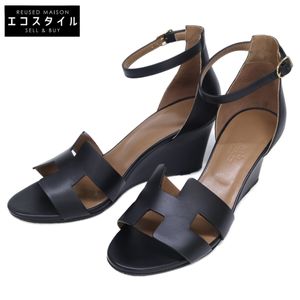 Hermes Legend Ankle Strap Wedge Sandals, Size 37 (Used), Excellent Condition