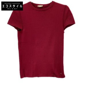 Hermes [Gaultier Era] Bordeaux H Logo Hardware S/S Crew Neck Knit 34 [Used]
