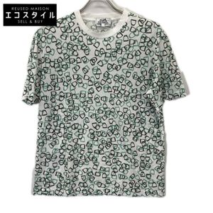 Hermes Green Embroidered Design Short-Sleeved T-Shirt, Size S (Used)