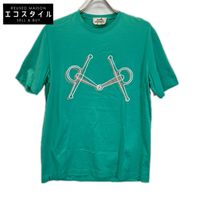 Hermes 19SS White x Green x Gray Sold Item All-over Print Crew Neck T-Shirt Size S [Used]