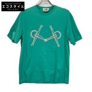 Hermes 19SS White x Green x Gray Sold Item All-over Print Crew Neck T-Shirt Size S [Used]