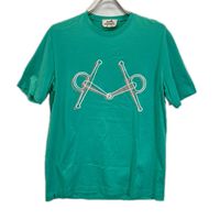 Hermes 19SS White x Green x Gray Sold Item All-over Print Crew Neck T-Shirt Size S [Used]