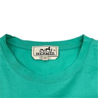 Hermes 19SS White x Green x Gray Sold Item All-over Print Crew Neck T-Shirt Size S [Used]