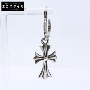 Chrome Hearts SV925 x 14K Tiny CH Cross Hoop Earrings [Used]