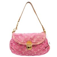 Louis Vuitton 2006 M95216 Monogram Denim Fuchsia Pink Mini Pretty Shoulder Bag [Used]