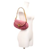 Louis Vuitton 2006 M95216 Monogram Denim Fuchsia Pink Mini Pretty Shoulder Bag [Used]