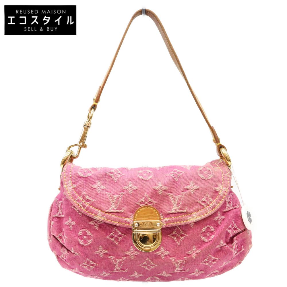 Louis Vuitton 2006 M95216 Monogram Denim Fuchsia Pink Mini Pretty Shoulder Bag [Used]
