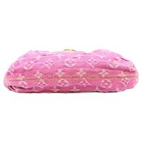 Louis Vuitton 2006 M95216 Monogram Denim Fuchsia Pink Mini Pretty Shoulder Bag [Used]