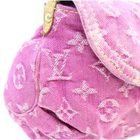 Louis Vuitton 2006 M95216 Monogram Denim Fuchsia Pink Mini Pretty Shoulder Bag [Used]