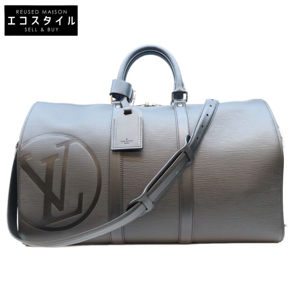 Louis Vuitton 2018 M53303 Epi Black LV Circle Keepall Bandelier 45 Boston Bag [Used]