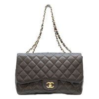 Chanel No. 13 A28600 Black Caviar Gold Hardware Single Deca Matelassé 30 Shoulder Bag [Used]