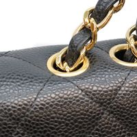 Chanel No. 13 A28600 Black Caviar Gold Hardware Single Deca Matelassé 30 Shoulder Bag [Used]