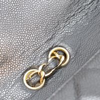 Chanel No. 13 A28600 Black Caviar Gold Hardware Single Deca Matelassé 30 Shoulder Bag [Used]