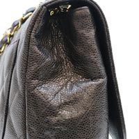 Chanel No. 13 A28600 Black Caviar Gold Hardware Single Deca Matelassé 30 Shoulder Bag [Used]