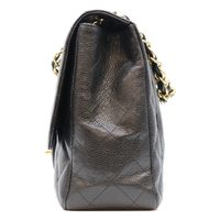 Chanel No. 13 A28600 Black Caviar Gold Hardware Single Deca Matelassé 30 Shoulder Bag [Used]