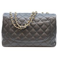Chanel No. 13 A28600 Black Caviar Gold Hardware Single Deca Matelassé 30 Shoulder Bag [Used]