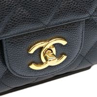 Chanel No. 13 A28600 Black Caviar Gold Hardware Single Deca Matelassé 30 Shoulder Bag [Used]