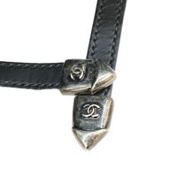 Chanel No. 19 A94074 Black Calfskin Silver Hardware Paris-Dalas Studded Buckle Flap Shoulder Bag [Used]