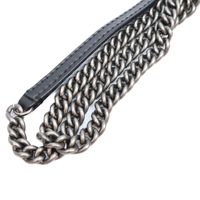 Chanel No. 19 A94074 Black Calfskin Silver Hardware Paris-Dalas Studded Buckle Flap Shoulder Bag [Used]