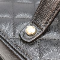 Chanel AP2573 Black Timeless Classic Caviar Gold Hardware Top Handle Vanity Handbag [Used]
