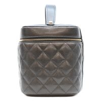 Chanel AP2573 Black Timeless Classic Caviar Gold Hardware Top Handle Vanity Handbag [Used]