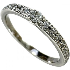 Size 9 Diamond 0.108ct Ring, Pt900 Platinum, 3.0g, Women's [Used]