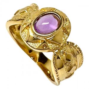 Size 8 Amethyst Ring, K18 Gold, 4.7g, Women's [Used]