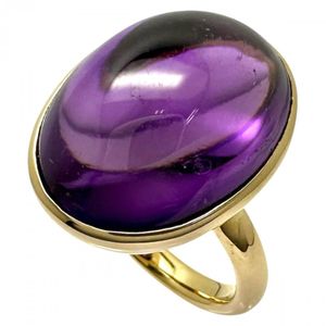 Size 10 Amethyst Ring, K18 Gold, 9.2g, Women's [Used]