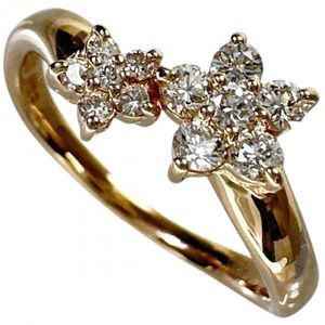 Size 9 Ponte Vecchio Star Motif Diamond 0.27ct Ring, K18PG Pink Gold, 2.6g, Women's [Pre-owned]