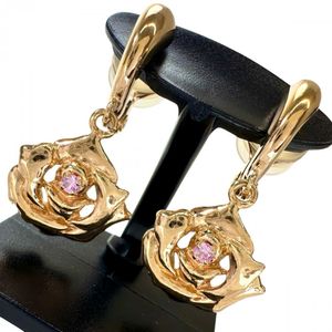 Rose Pink Sapphire Earrings, K21.6PG Pink Gold/K21 Pink Gold equivalent, 7.0g, Women's [Used]