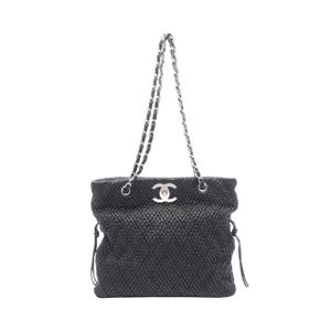 [중고] Chanel 샤넬 토트백 블랙 램스킨 체인 토트백 여성용 Used B
