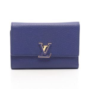 [Used] Louis Vuitton LOUIS VUITTON Bi-fold Wallet Portefeuille Capucines Compact M63714 Blue Other Portefeuille Capucines Compact Women's