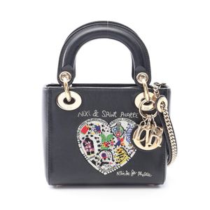 [Pre-owned] Dior handbag, Christian Dior x Niki de Saint Phalle LADY DIOR MINI, beaded, 2-way, black leather x Niki de Saint Phalle handbag