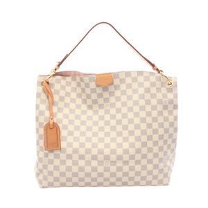 [중고] LOUIS VUITTON 그레이스풀 MM 다미에 아주르 N42233 로즈 발레린 PVC 코팅 캔버스 레더 숄더백
