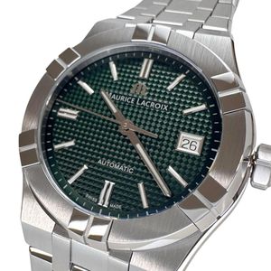 MAURICE LACROIX AI6007-SS002-630-1 Watch, Stainless Steel, Automatic Movement, Green Dial, Silver Strap, Men's [Used]