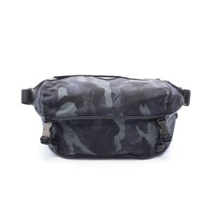 【二手】Prada PRADA TESSUTO ST.CAMO 迷彩單肩包，黑色/灰色/海軍藍尼龍皮革三角 Logo 迷彩斜背包