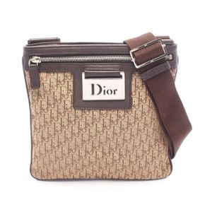 [Used] Dior Street Chic Trotter Shoulder Bag, Beige/ Braun Canvas Leather.
