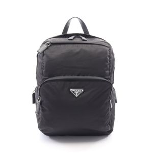 【二手】Prada PRADA 背包 Re-Nylon 黑色尼龍 Saffiano 皮革三角形 Logo 背包 男士二手 B